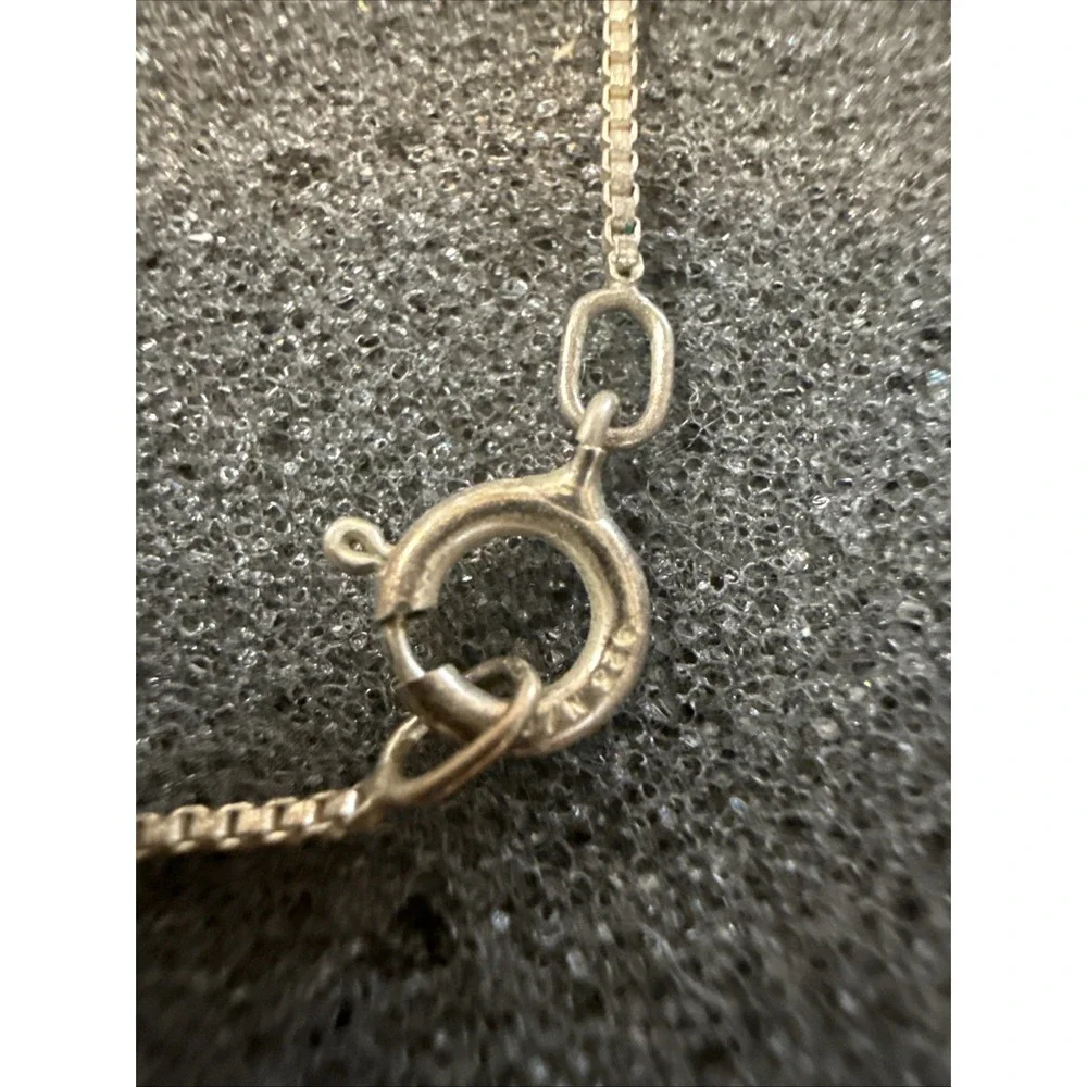 Tri Cubic Zirconia Drop Graduated Sterling Silver 925 Pendant Chain Necklace 18
